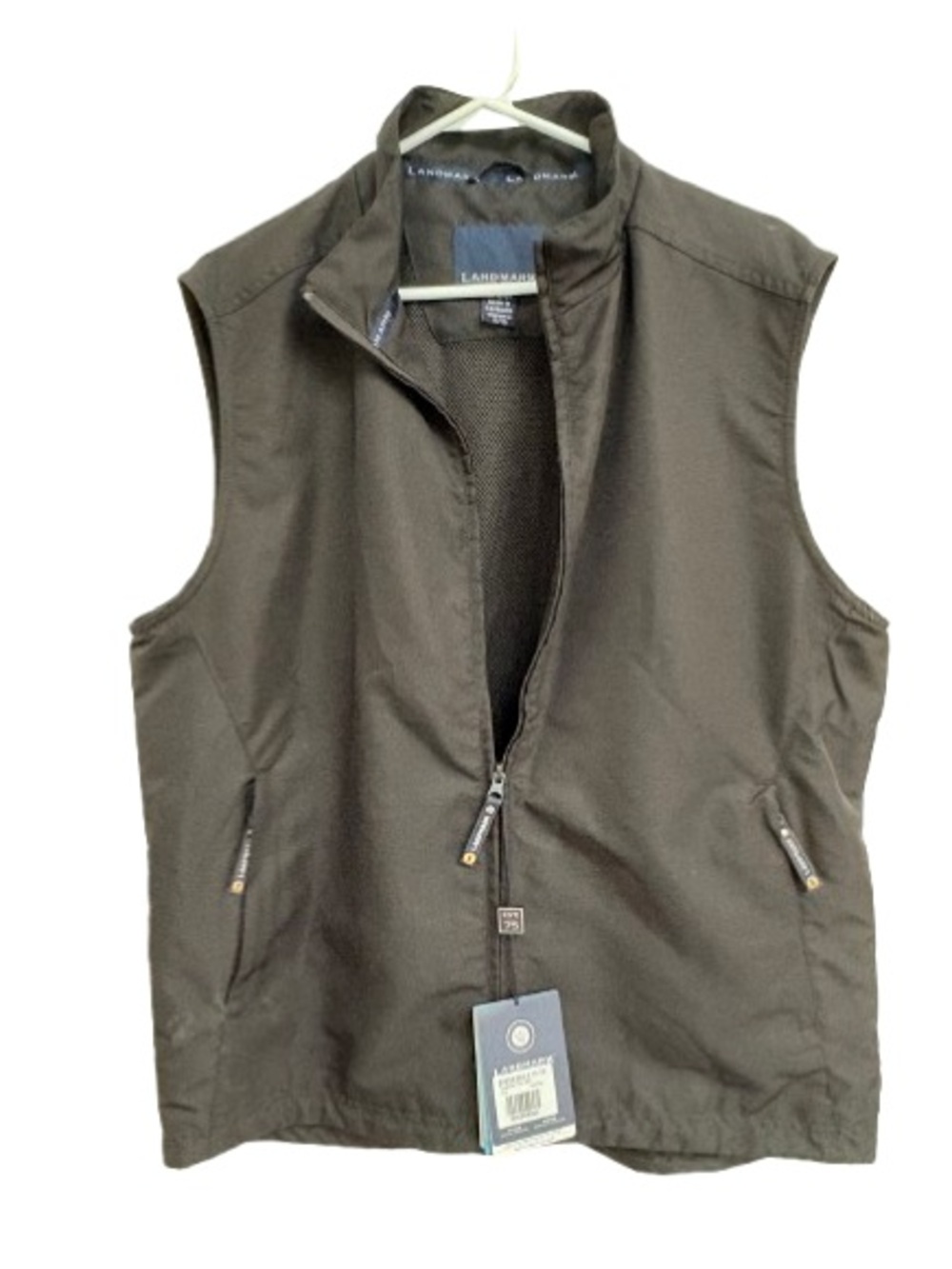 Women's Lands' End Black Sleeveless Zip-Up Vest